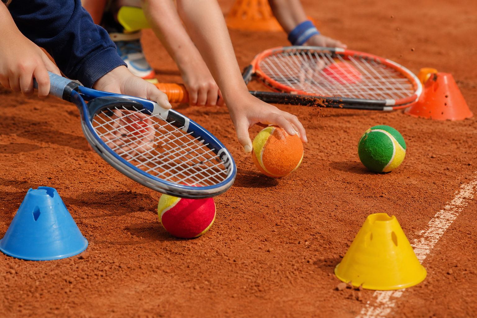 Tennisschläger und druckreduzierte Bälle